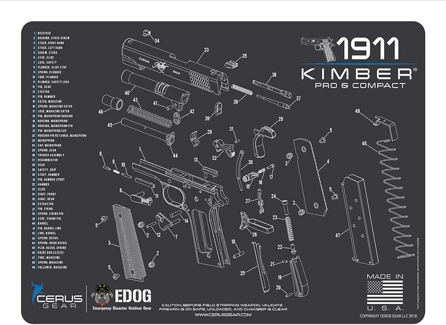 1911 slide parts diagram