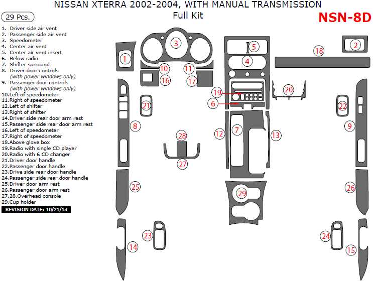 2002 nissan xterra parts diagram