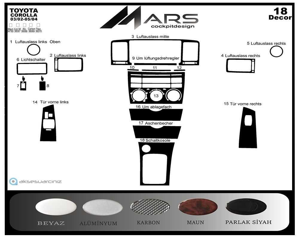 2004 toyota corolla parts diagram