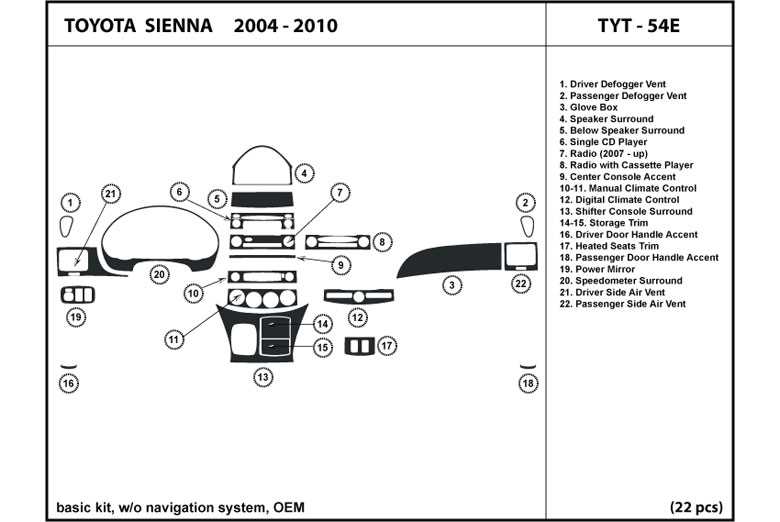 2004 toyota sienna parts diagram