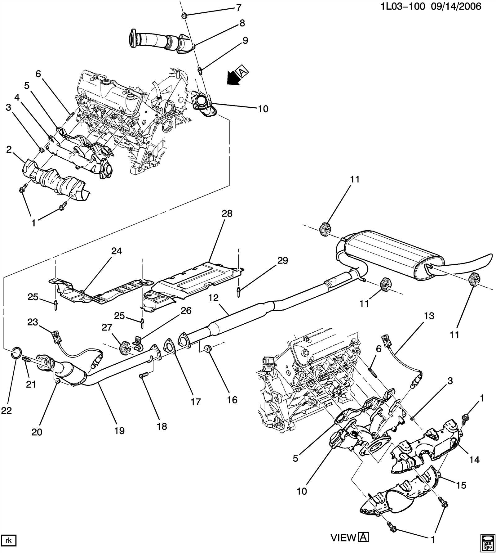 2005 chevy equinox engine parts diagram