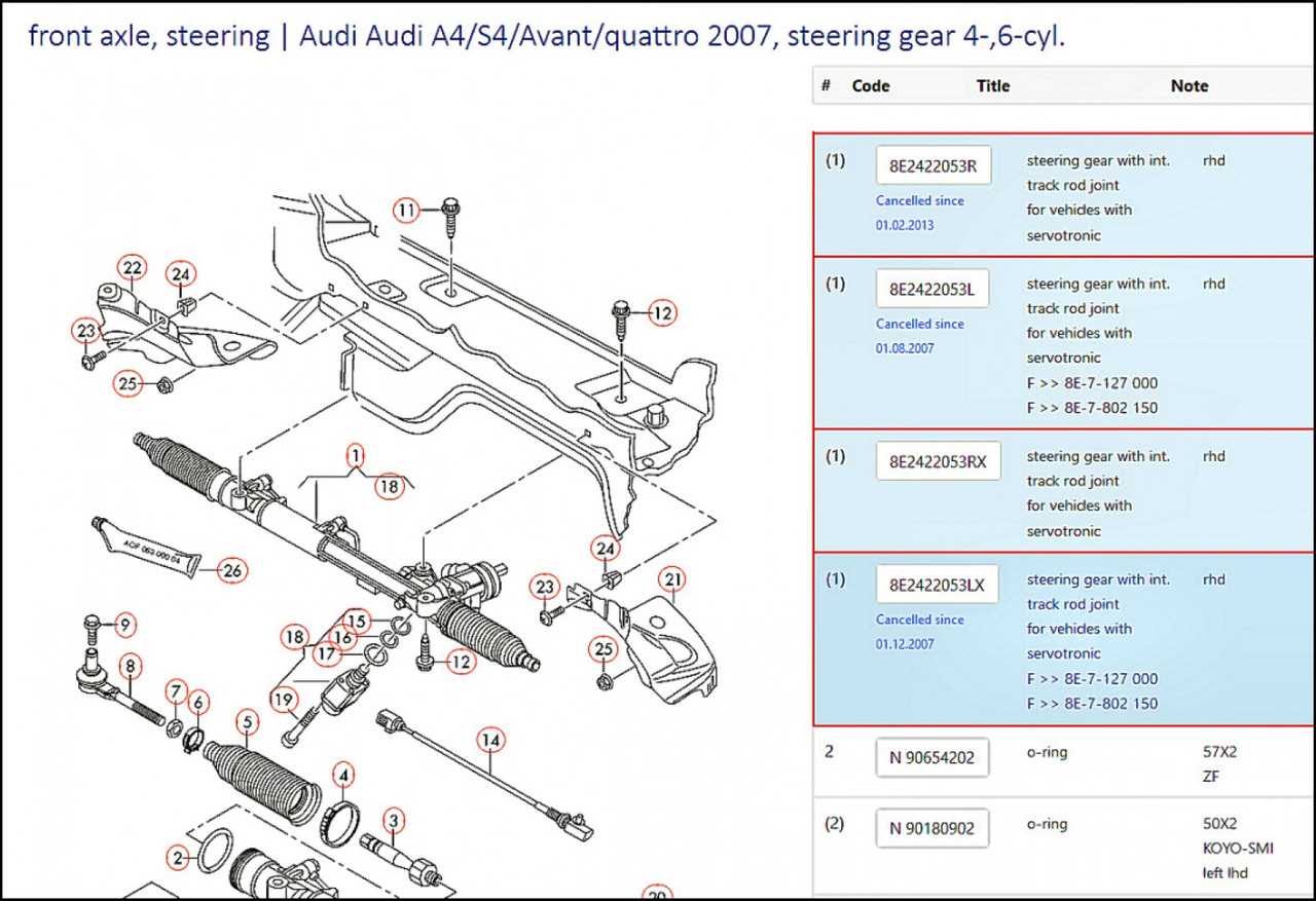 2007 audi a4 parts diagram