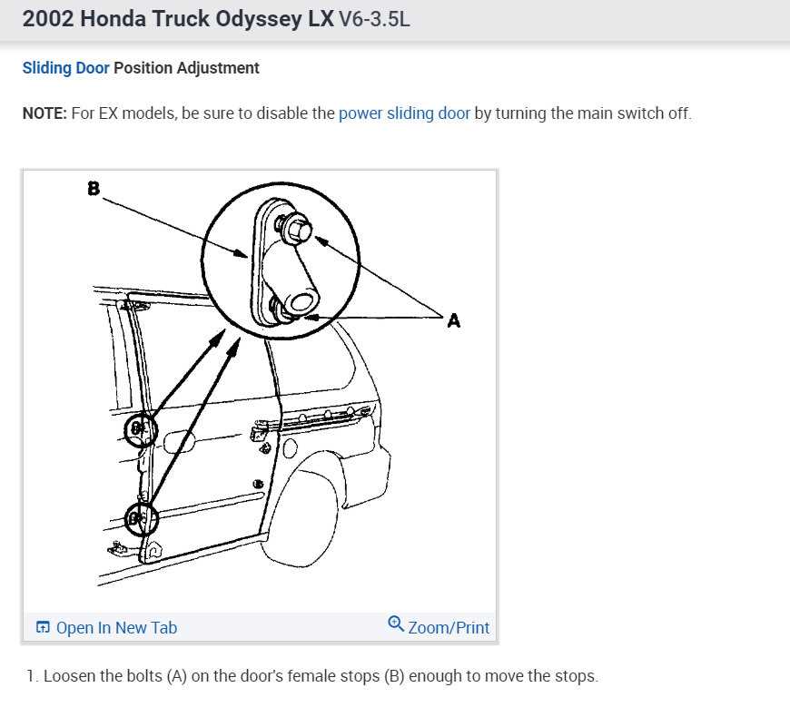 2007 honda odyssey sliding door parts diagram