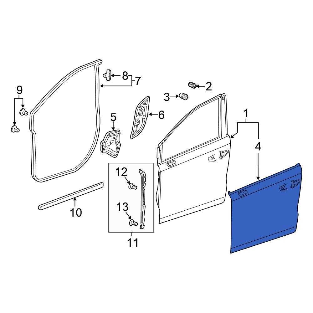 2007 honda odyssey sliding door parts diagram