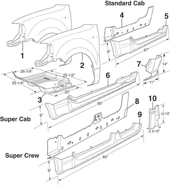 2008 ford f150 body parts diagram