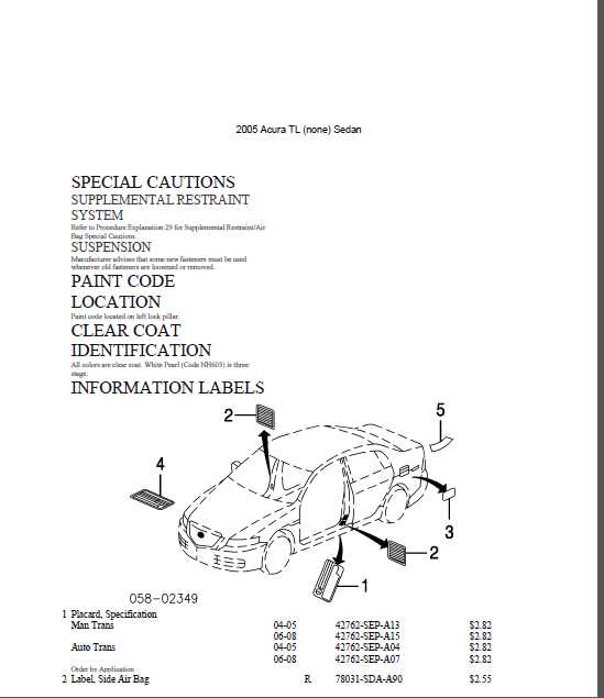 2008 acura tl parts diagram