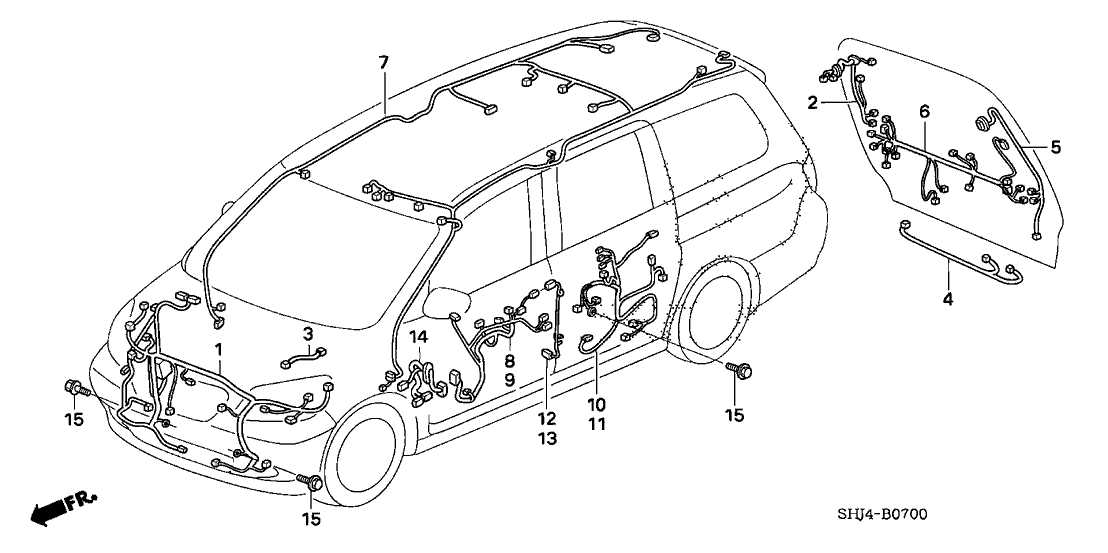 2008 honda odyssey sliding door parts diagram