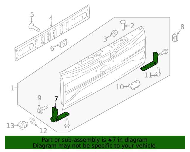 2018 ford f350 tailgate parts diagram