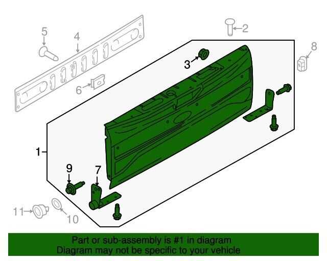 2018 ford f250 tailgate parts diagram