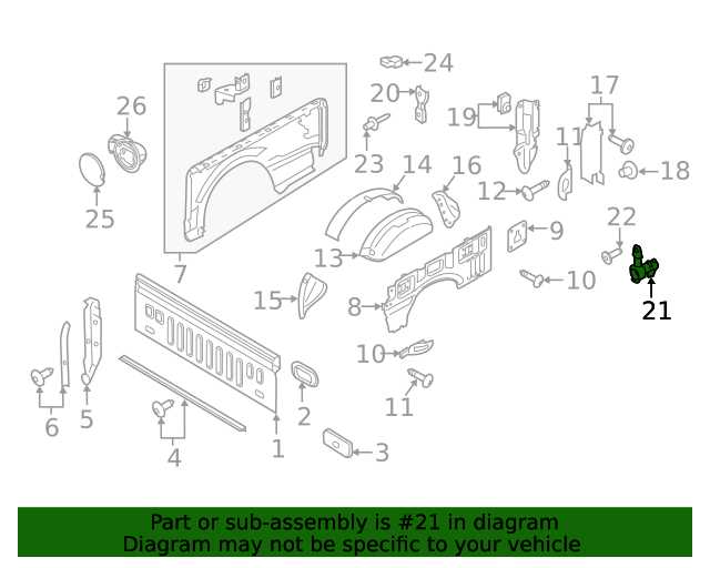 2019 ford f 150 tailgate parts diagram