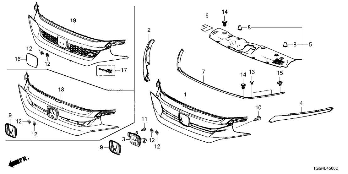 2020 honda civic parts diagram