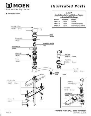 moen adler kitchen faucet parts diagram