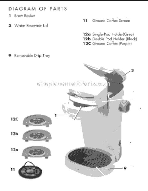 mr coffee coffee maker parts diagram