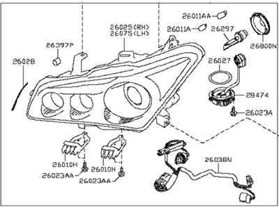 diagram headlight parts names