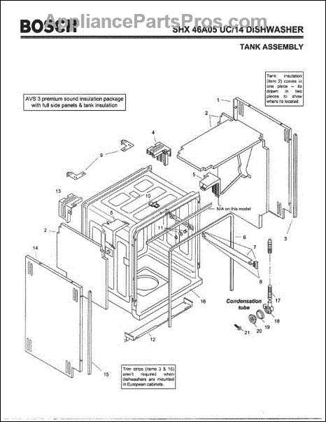 bosch dishwasher silence plus 44 dba parts diagram