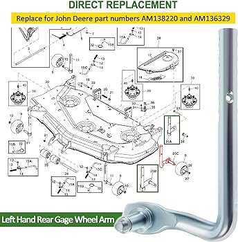 john deere x500 mower deck parts diagram