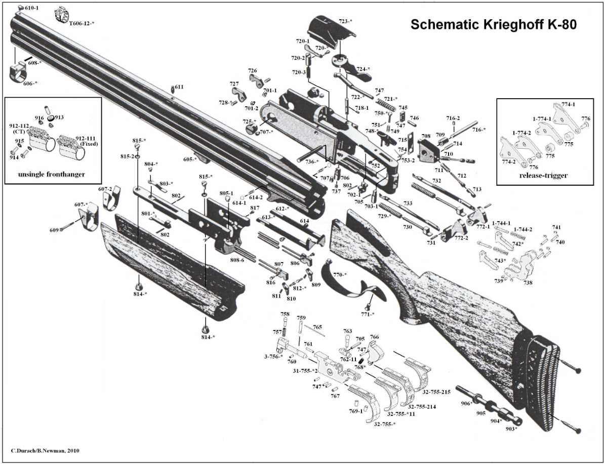 over under shotgun parts diagram