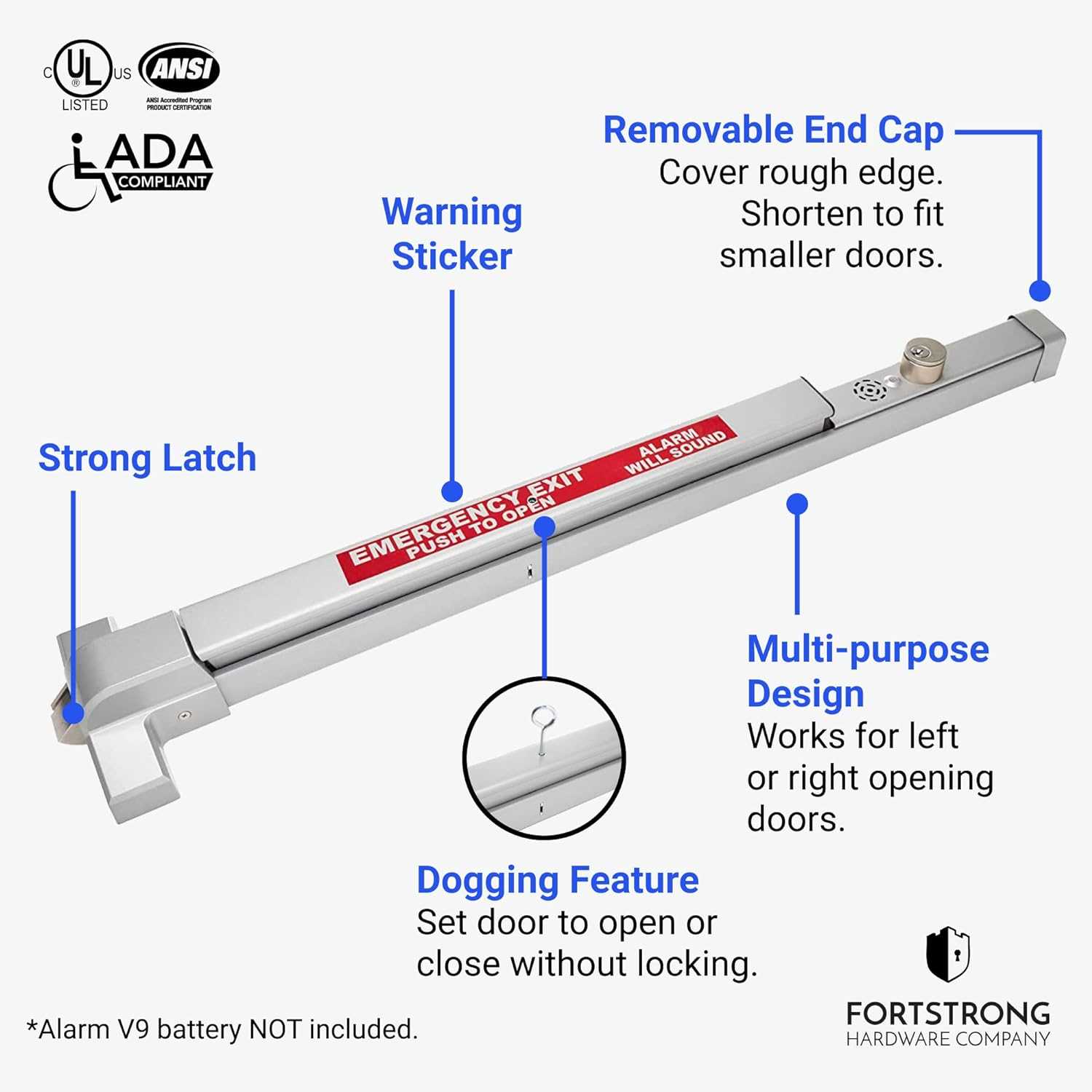 exit device panic bar parts diagram