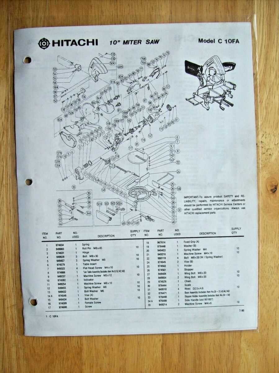 hitachi c10fsh parts diagram