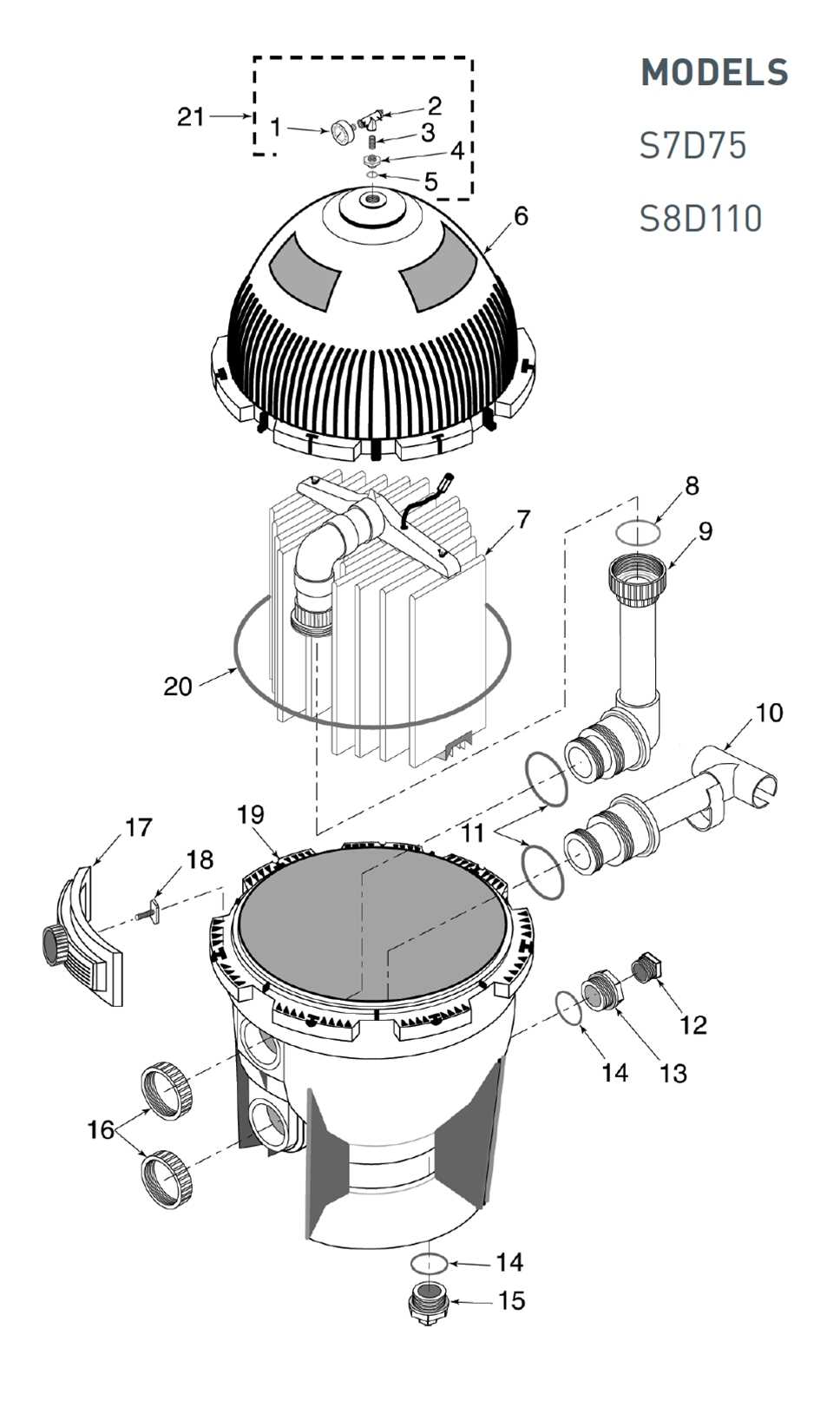 hayward cartridge filter parts diagram