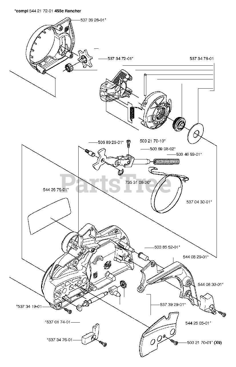 husqvarna 455 parts diagram