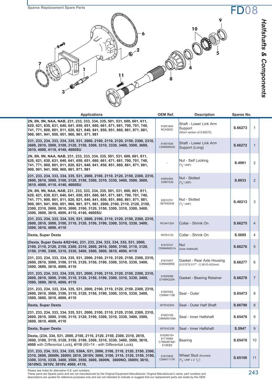 ford 3000 parts diagram