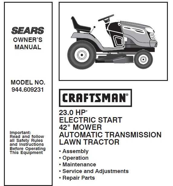 craftsman riding mower parts diagram