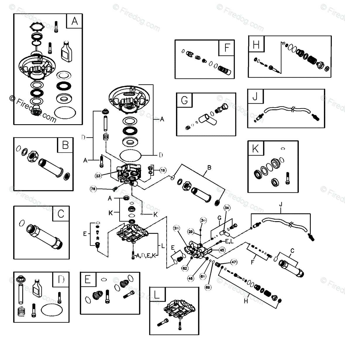 honda pressure washer pump parts diagram