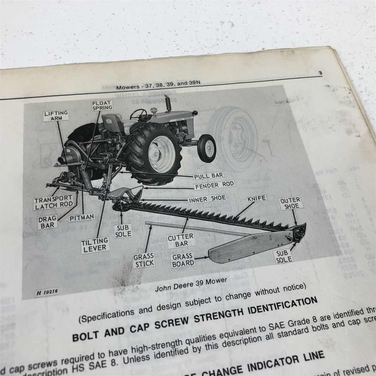 john deere 37 sickle mower parts diagram