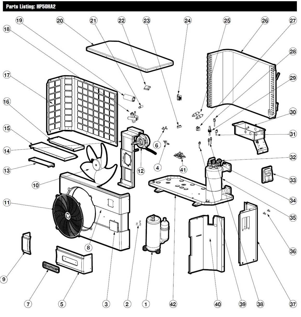 hayward pool heater parts diagram