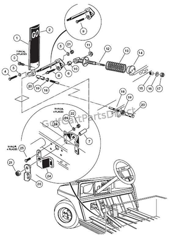 engine gas club car parts diagram