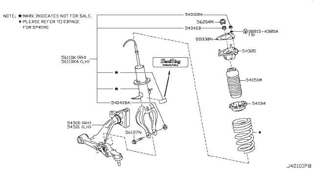 diagram of front suspension parts