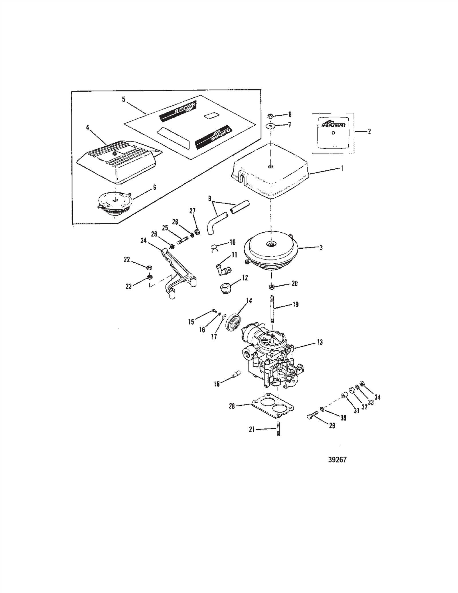 mercarb parts diagram