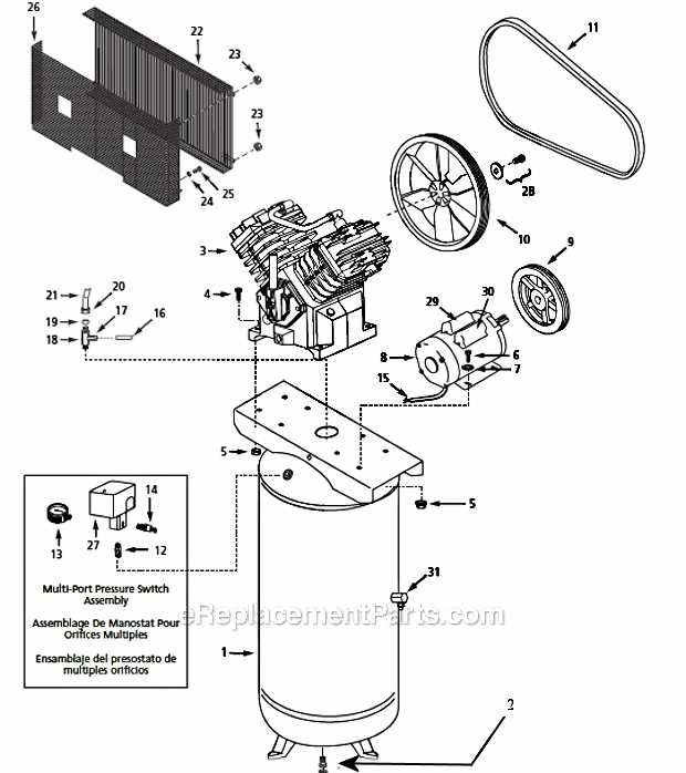 manual ingersoll rand air compressor parts diagram