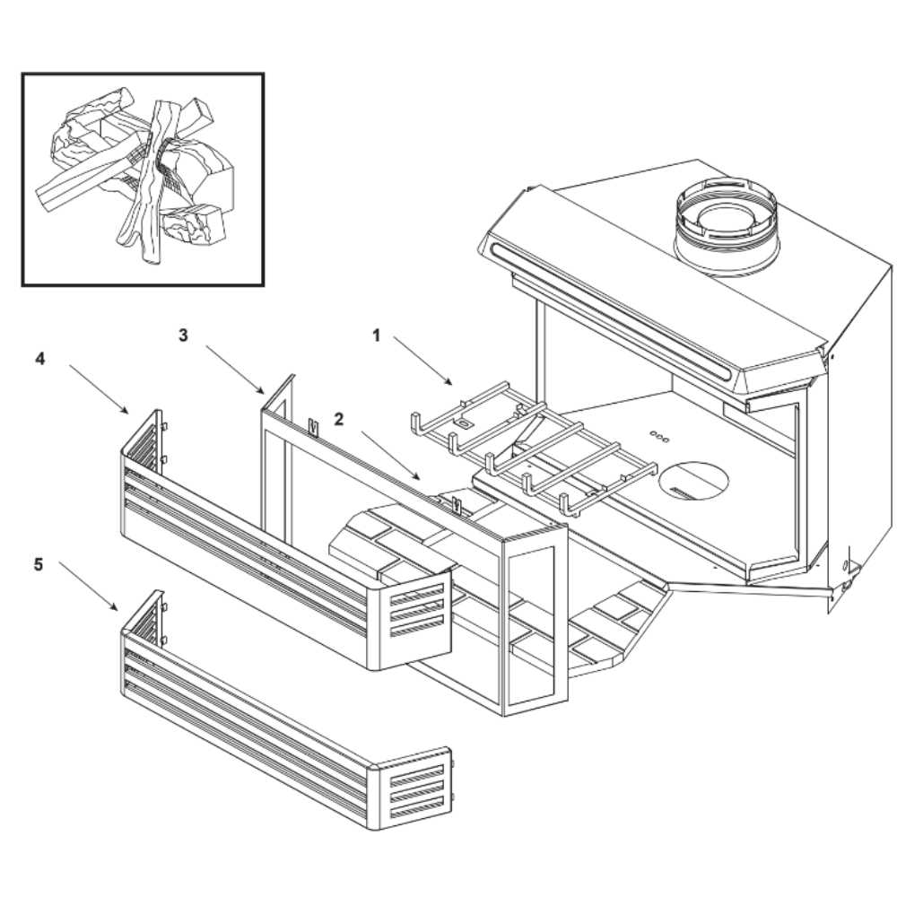 gas fireplace insert parts diagram