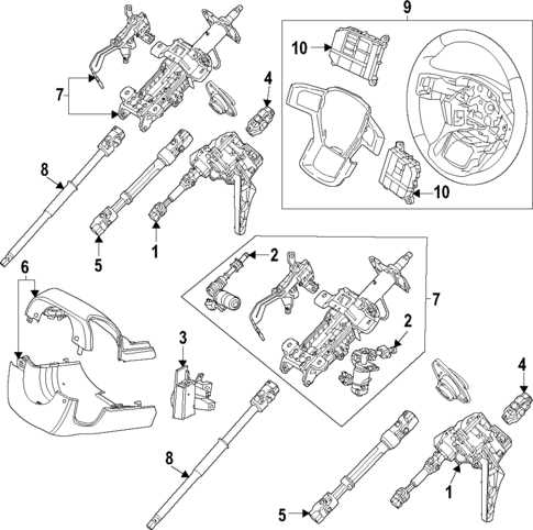 ford steering column parts diagram