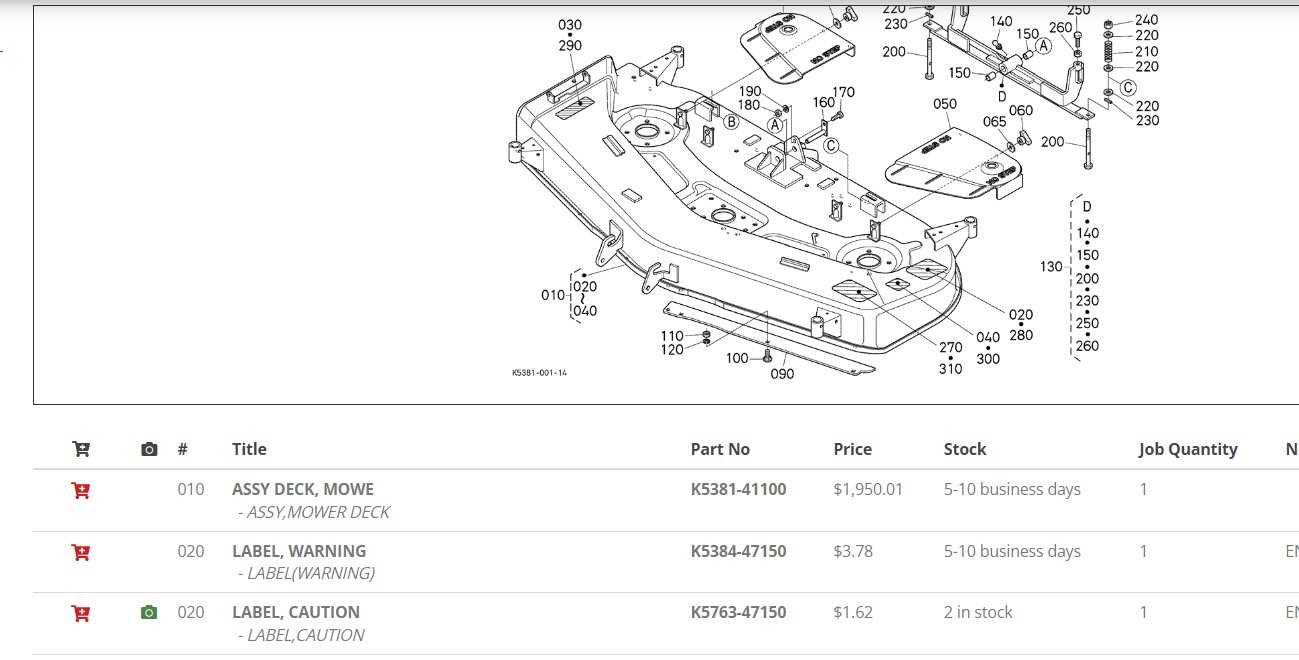 kubota zd1211 mower deck parts diagram