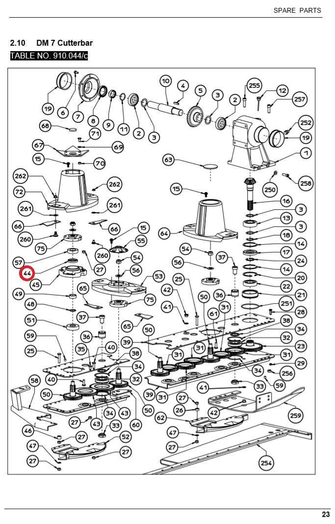 enorossi sickle bar mower parts diagram