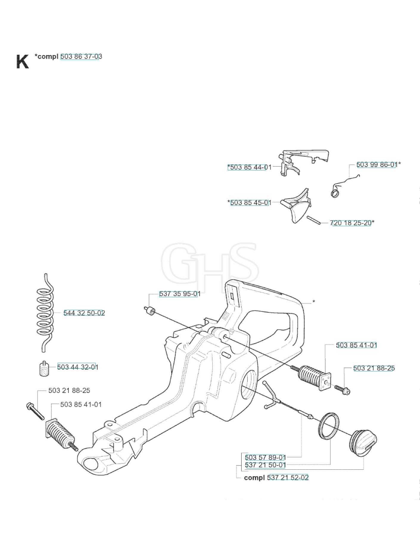 husqvarna 350 parts diagram