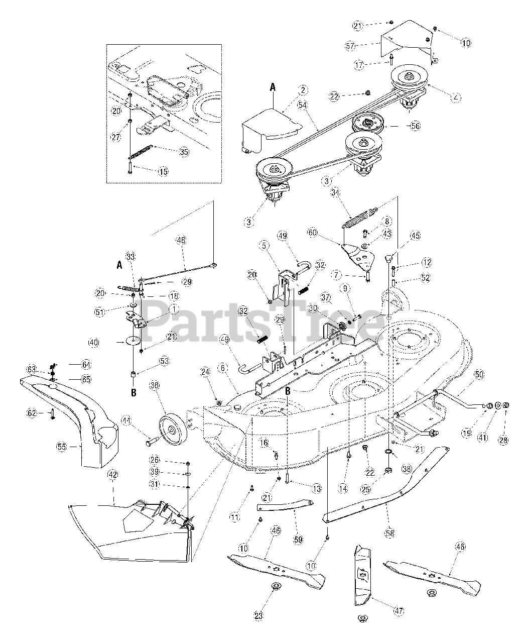 john deere 46 mower deck parts diagram