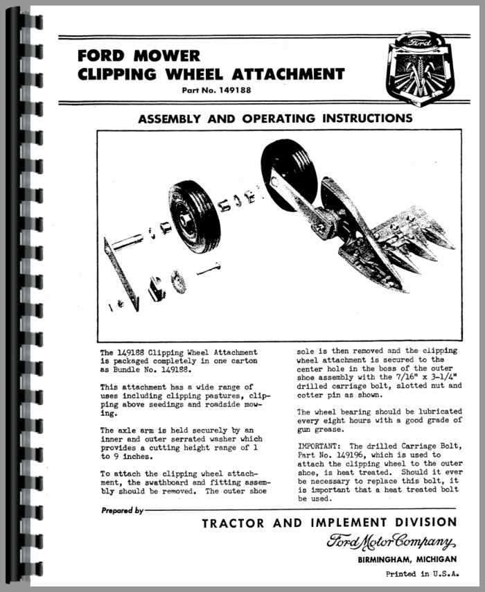 ford 515 sickle mower parts diagram