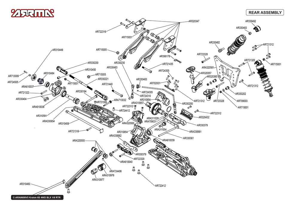 arrma vorteks parts diagram