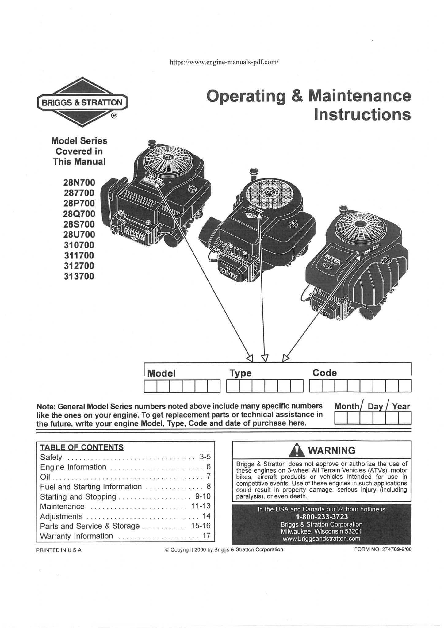 briggs and stratton 875 series 190cc parts diagram