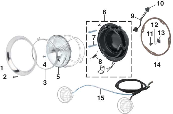 diagram headlight parts names