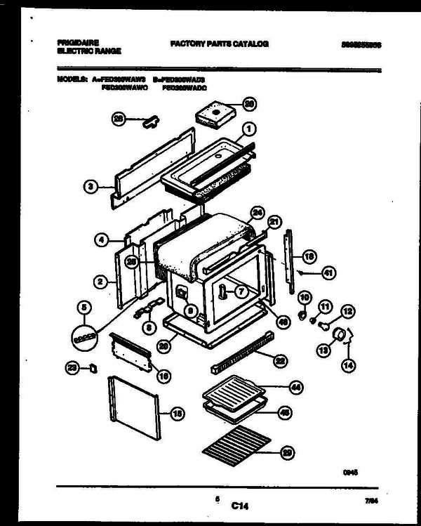 frigidaire electric range parts diagram