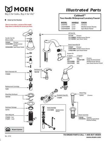 moen brantford faucet parts diagram