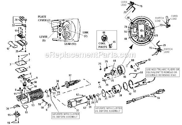 oster clippers parts diagram