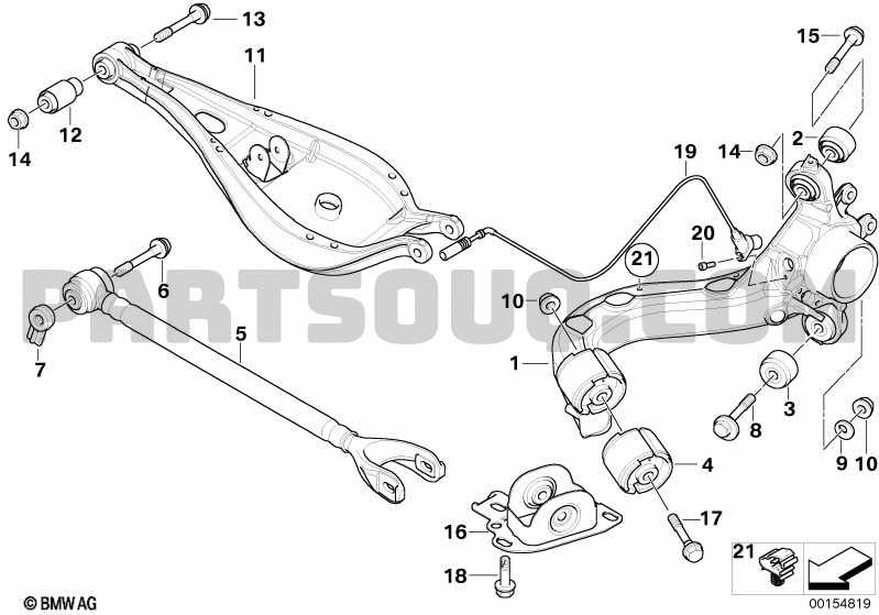 bmw rear suspension parts diagram