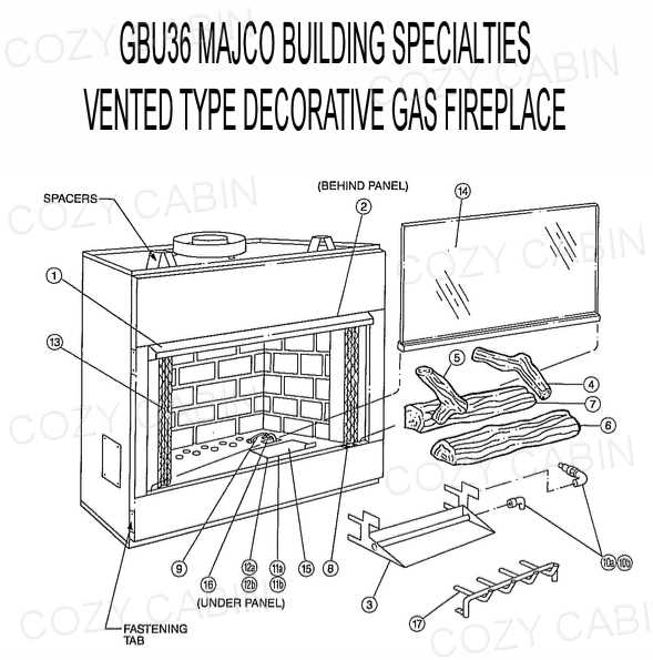 gas fireplace parts diagram