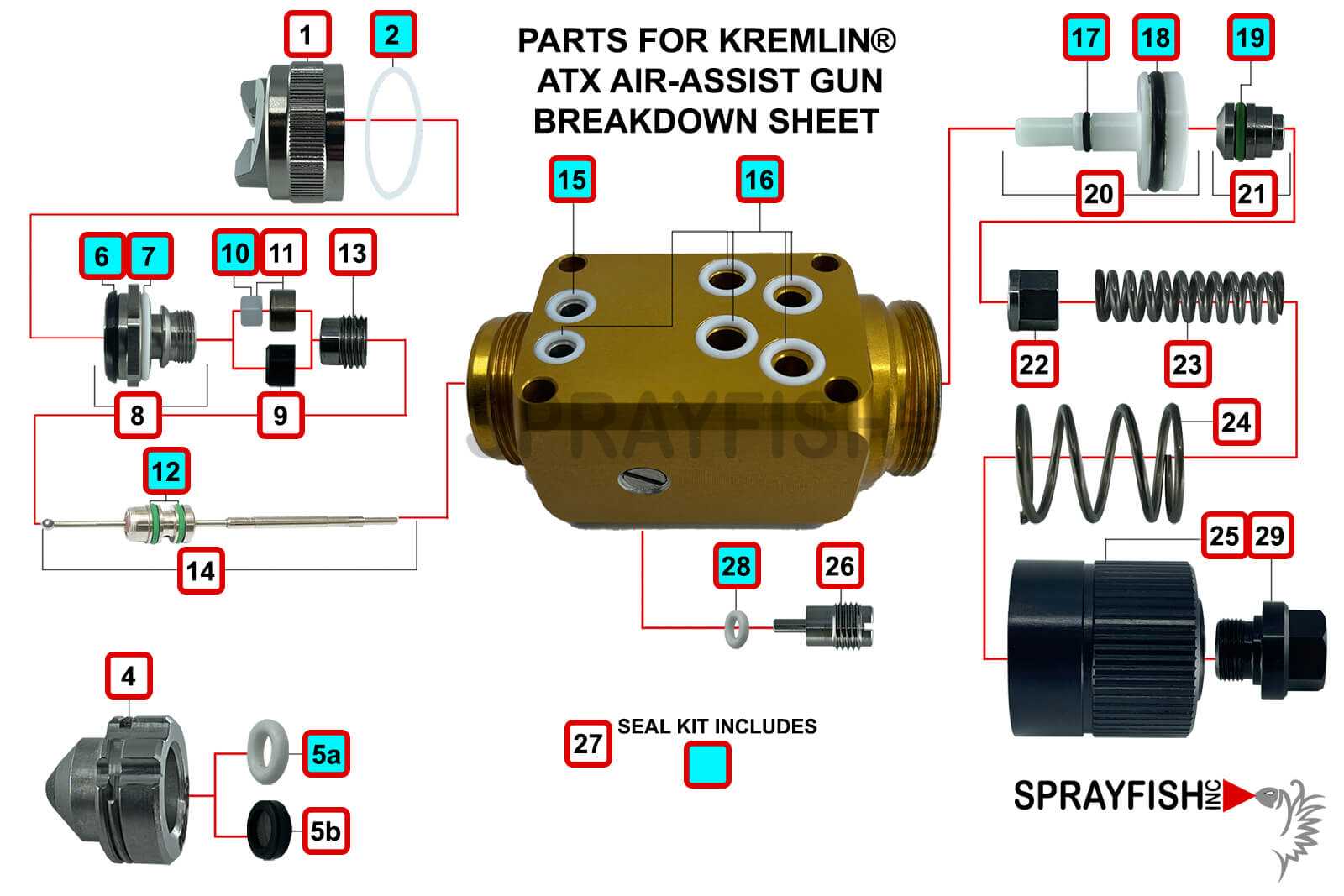 kremlin mvx spray gun parts diagram